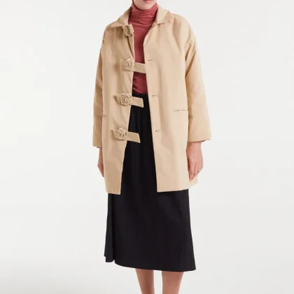 Cappotto midi beige