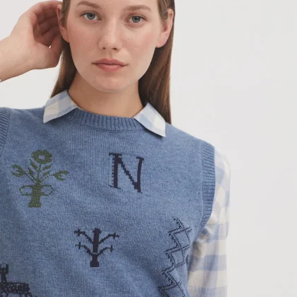 Gilet con motivi Cross stitch