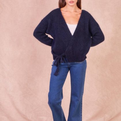 Cardigan Avvolgente in Misto Mohair
