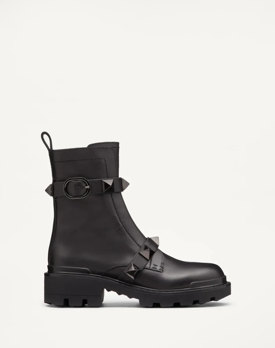 Combat Boot Roman Stud In Vitello E Borchie In Tono 40Mm - immagine 2