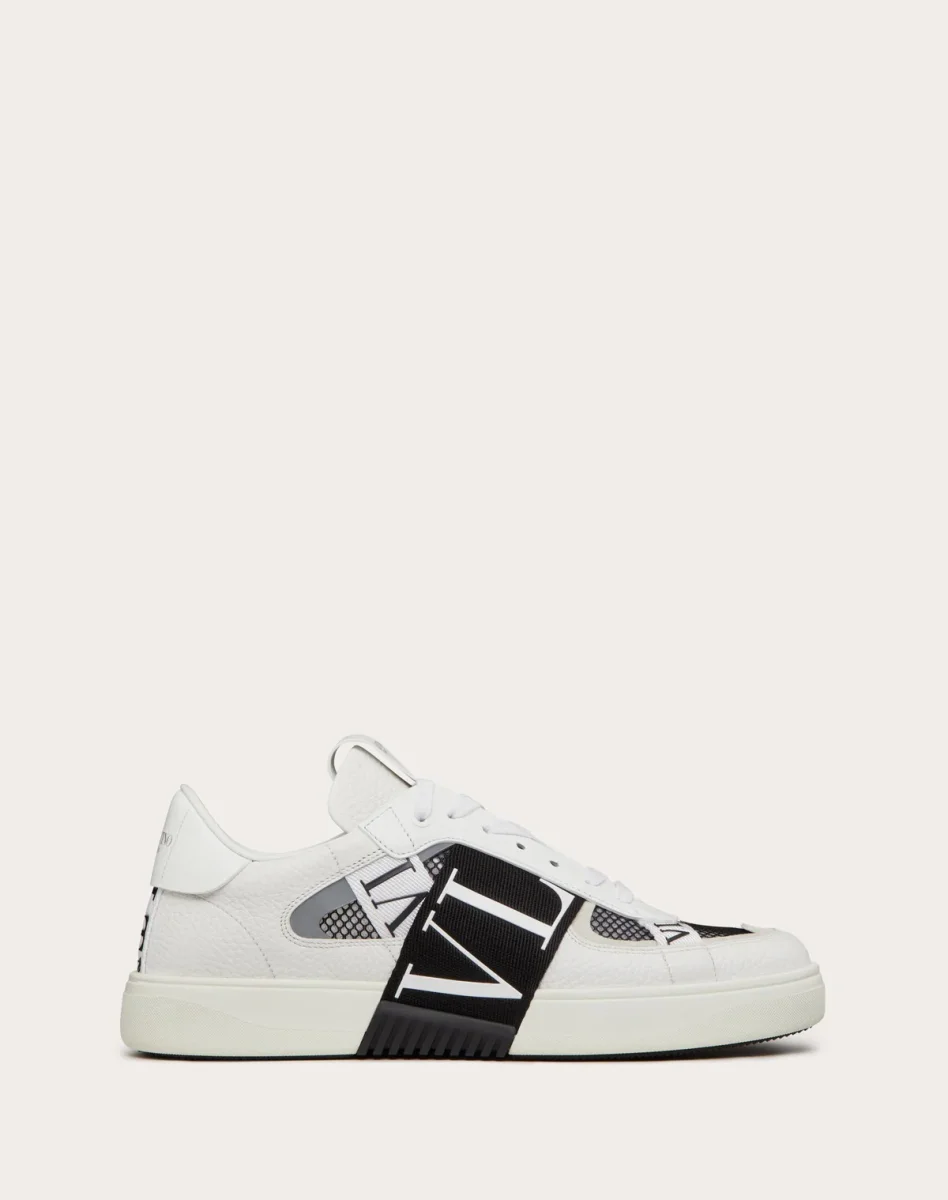 Sneaker Low-Top Vl7N In Vitello, Tessuto Rete E Nastri