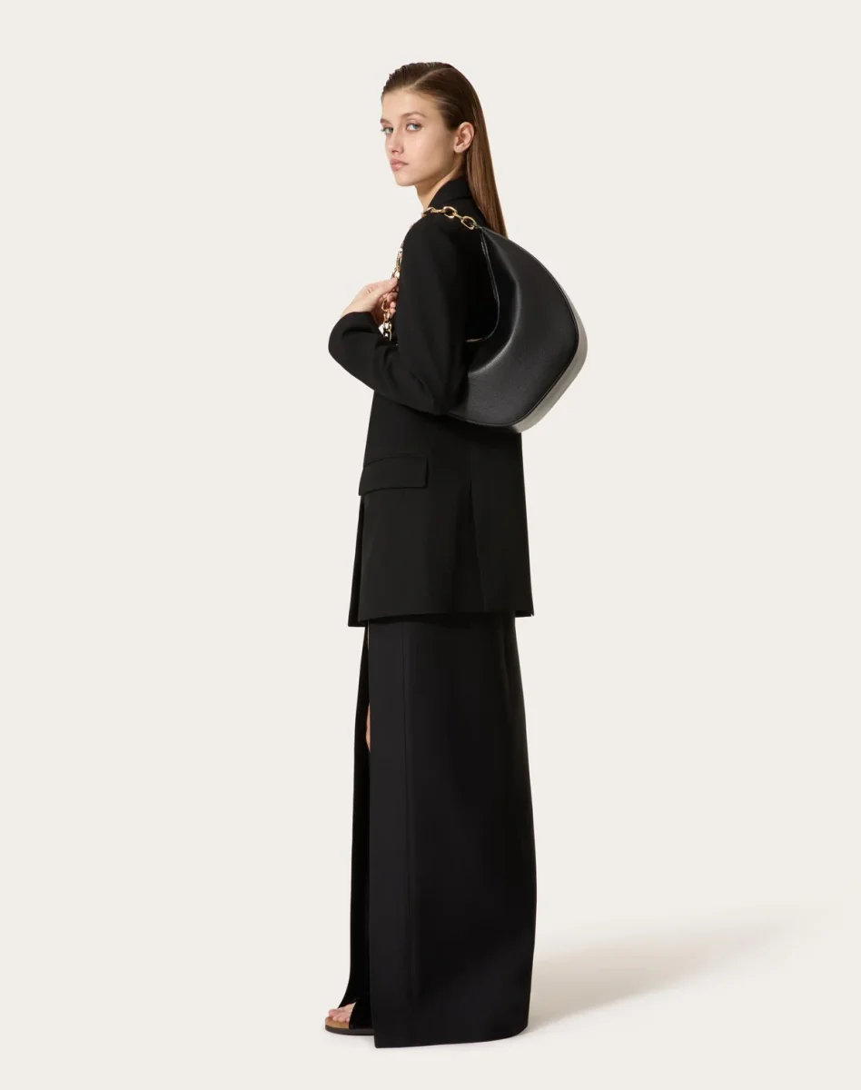 Hobo Media Vlogo Moon Bag In Vitello Granato Con Catena - immagine 3