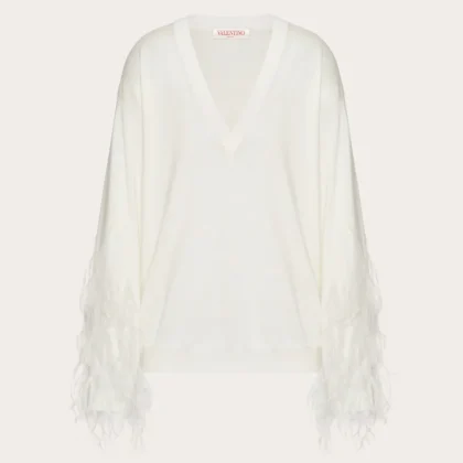 Maglia In Lana Con Piume