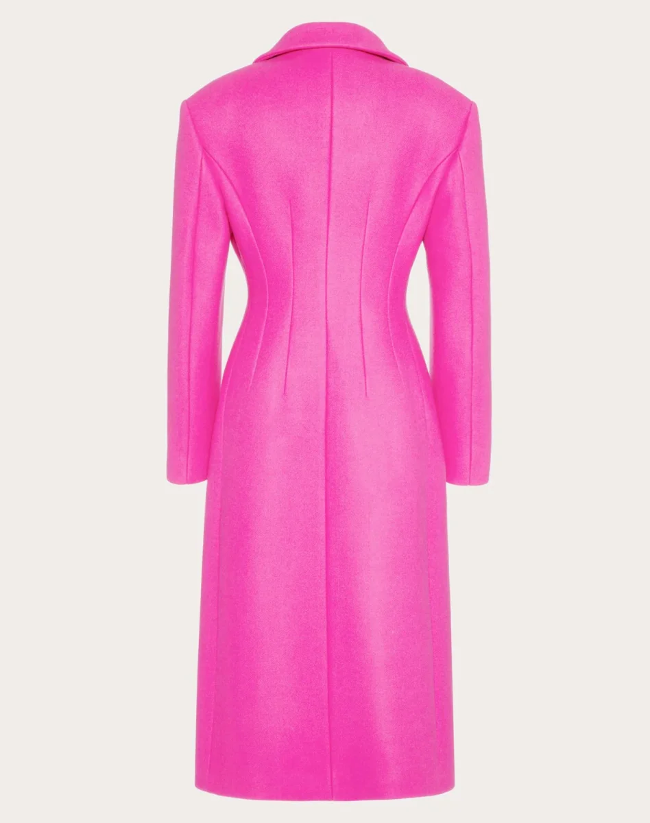 Cappotto Lungo In Diagonal Double Wool Con Dettaglio Fiocco - immagine 3