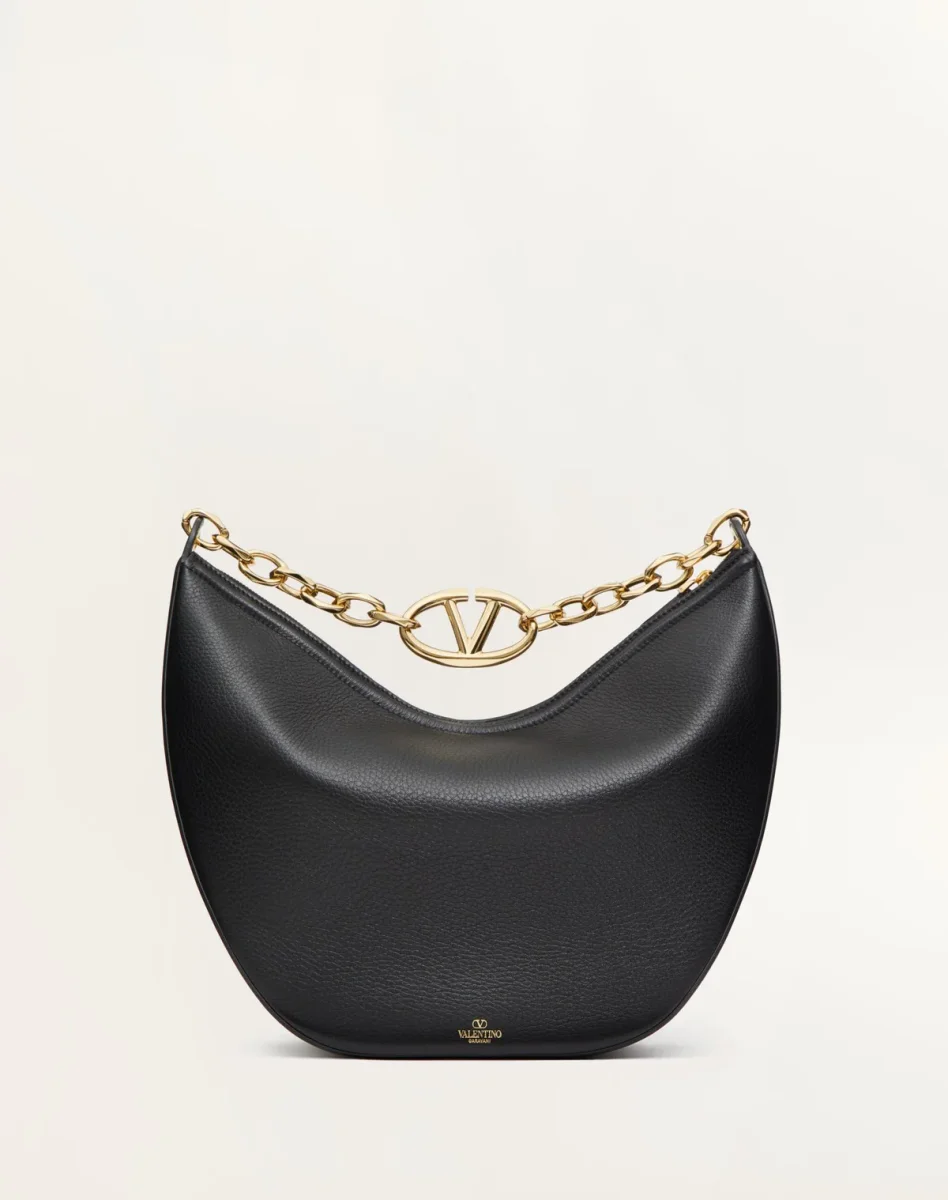 Hobo Media Vlogo Moon Bag In Vitello Granato Con Catena - immagine 5