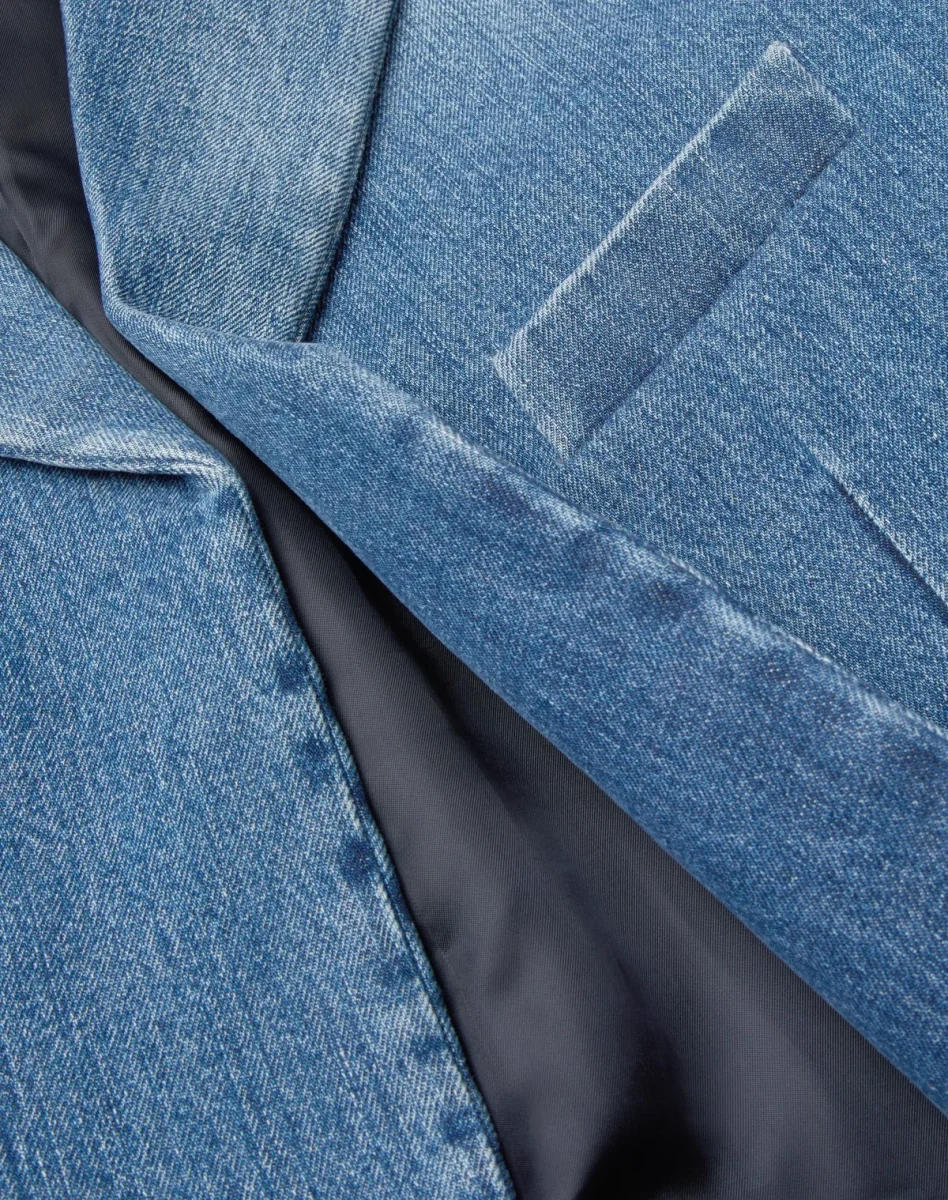 Giacca In Medium Blue Denim - immagine 6
