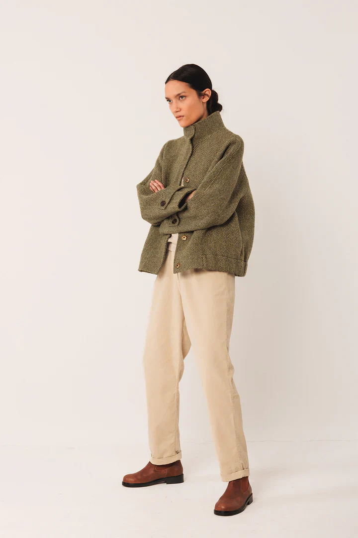 Bomber stile cappotto corto spigato - immagine 6