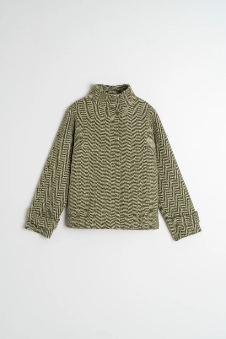 Bomber stile cappotto corto spigato - immagine 7