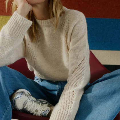 Basic wool knit Ecru