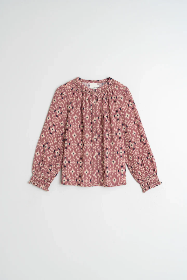 Camicia collo coreana ikat print - immagine 7